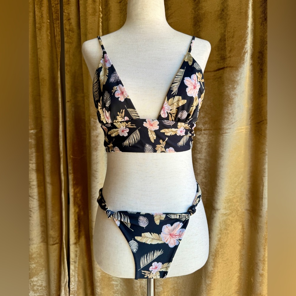 Tropical Bikini by Jacks, Brazilian Bottom, Triangle Top, Criss-Cross Back | M
